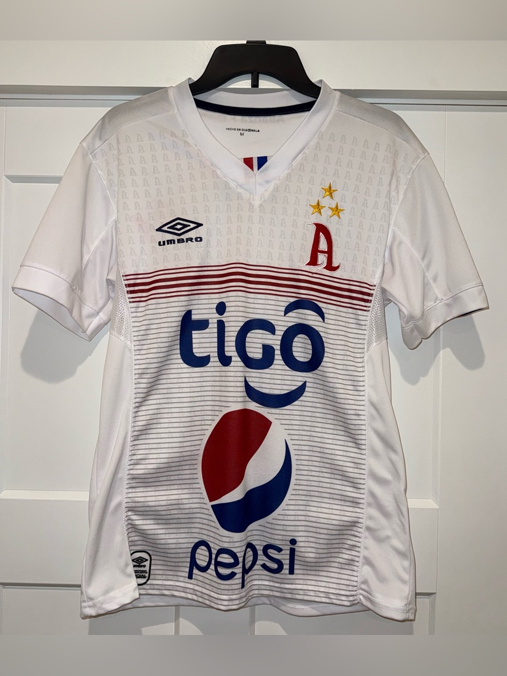 Umbro Alianza F.C. Soccer Jersey Shirt White Blue Red Size M
